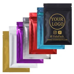 Low Moq Custom Printed Ziplock Bags Reusable Zip Lock Plastic Packaging  Aluminum Foil Mylar Bags With Logo