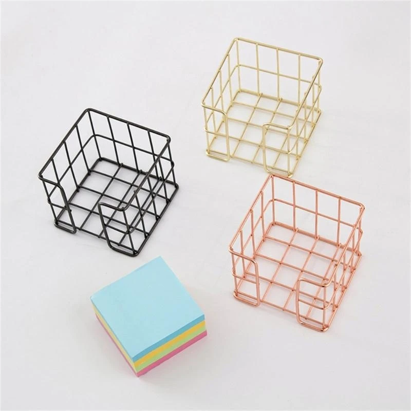 

Desk Note Block Holder Storage Box Metal Mesh Memo Pad Box For School Office