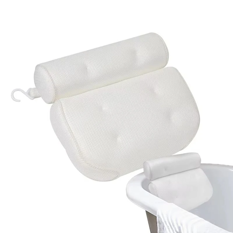 Almohadas de ducha de malla para mujer, accesorios de bañera, almohada ergonómica