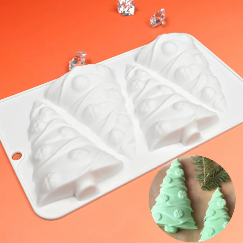 3Silicone Mold for Christmas Tree with Lines DIY Cake Baking Mold Fondant Chocolate Mousse Mold