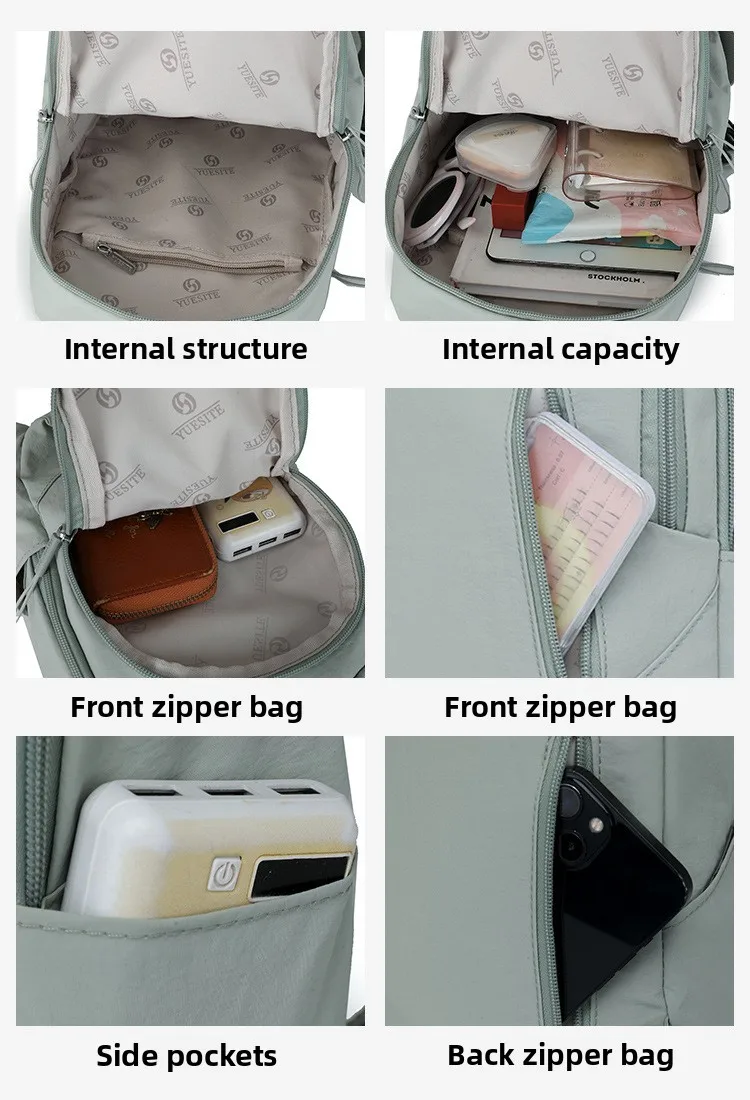 Neue Einfarbig Lässige Umhängetasche Leichte Wasserdichte Nylon Unisex Schulter Sling Rucksack Große Kapazität Reisetasche – Detail 15