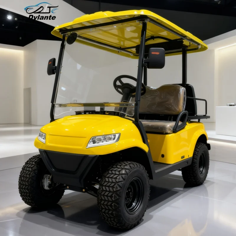 عربة جولف كهربائية مع مكبرات صوت بخاصية البلوتوث قابلة للطي للزجاج الأمامي 2 + 2 4 مقاعد سكوتر كهربائي عربة السيارة من المصنع مباشرة