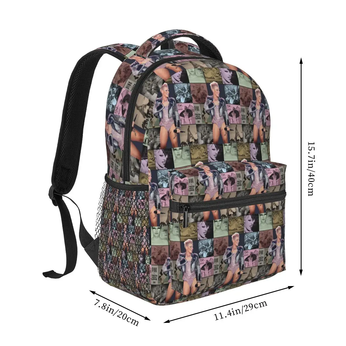Pink P!nk Cool Singer Country Music Backpack Hot Sale Daypack Large Capacity BookBag School Bag Shoulder Bags for Men Women