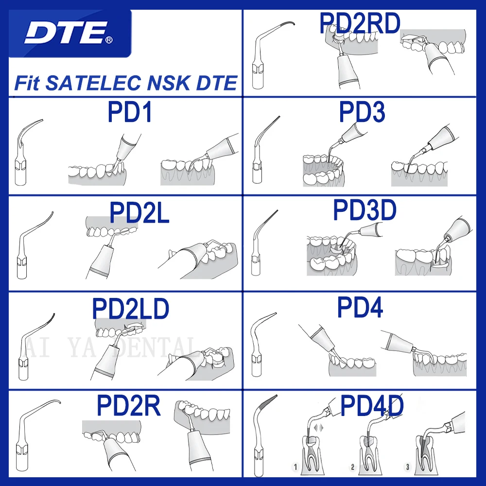 ウッドペッカーdte歯科用超音波スケーラーのヒント、定期的な根、ケアIDに適合します