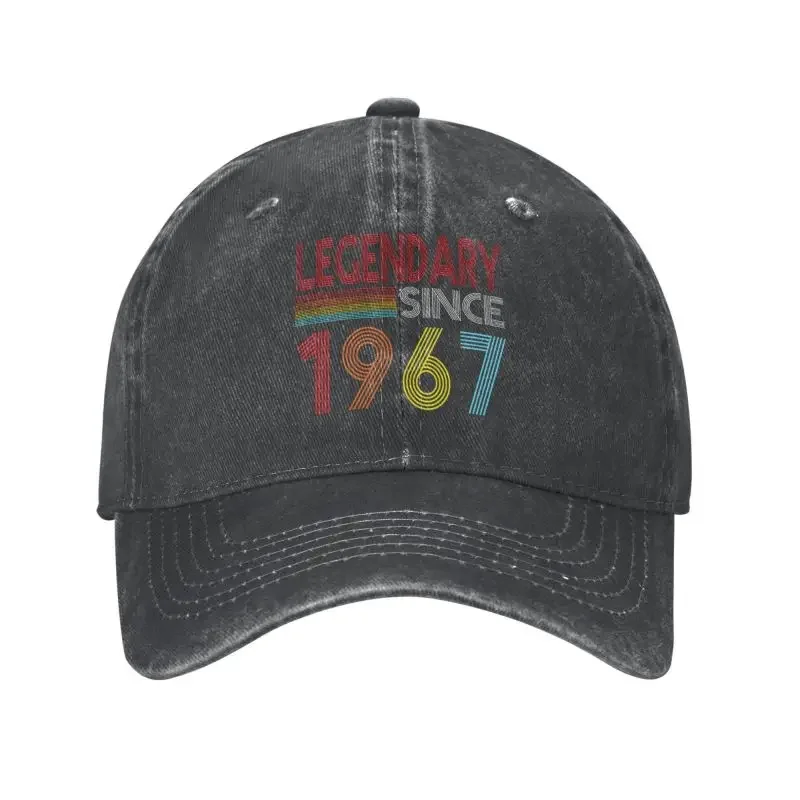 Boné de beisebol de algodão personalizado lendário desde 1967, proteção solar, feminino, masculino, ajustável, presentes de aniversário, chapéu de pai, outono