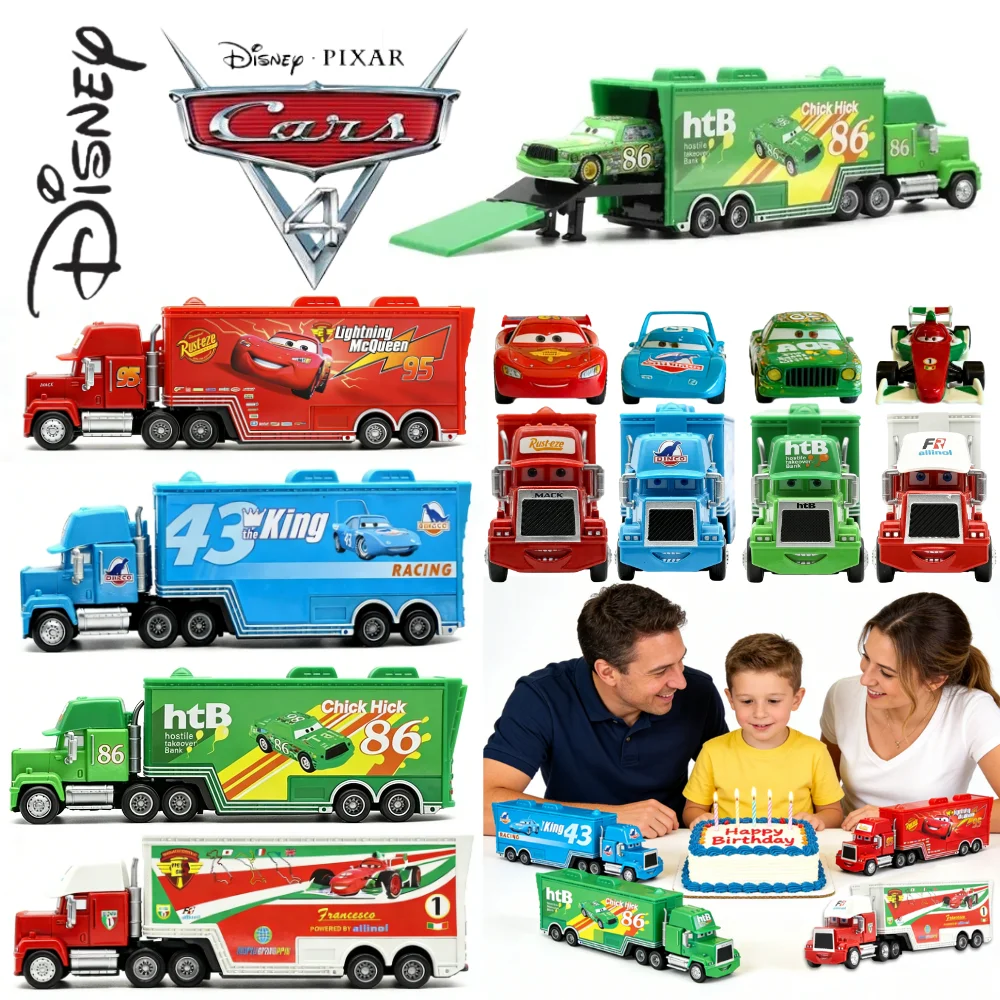 

Новая модель машинки Disney Pixar Cars 4: Молния МакКуин, Король Рамирес, миниатюрная литая модель грузовика, детская игрушка, подарок на День рождения/Новый год