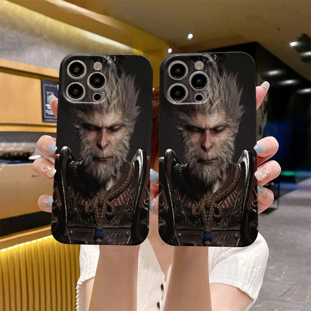 جراب مقاوم للصدمات صلب للهاتف ، أسطورة سوداء صن ووكونغ ، جراب هاتف نحيف مضاد للسقوط ، جراب هاتف كرتوني لهاتف آيفون 15 برو