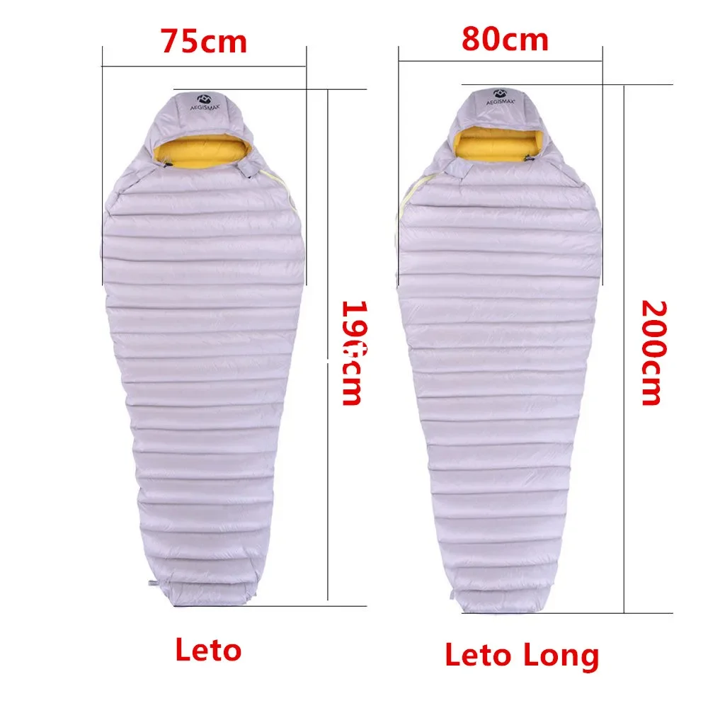 AEGISMAX Outdoor Camping Ultra Dry White Goose Down Sleeping Bag 700FP Mummy Type Sleeping Gear Water Repellent Down