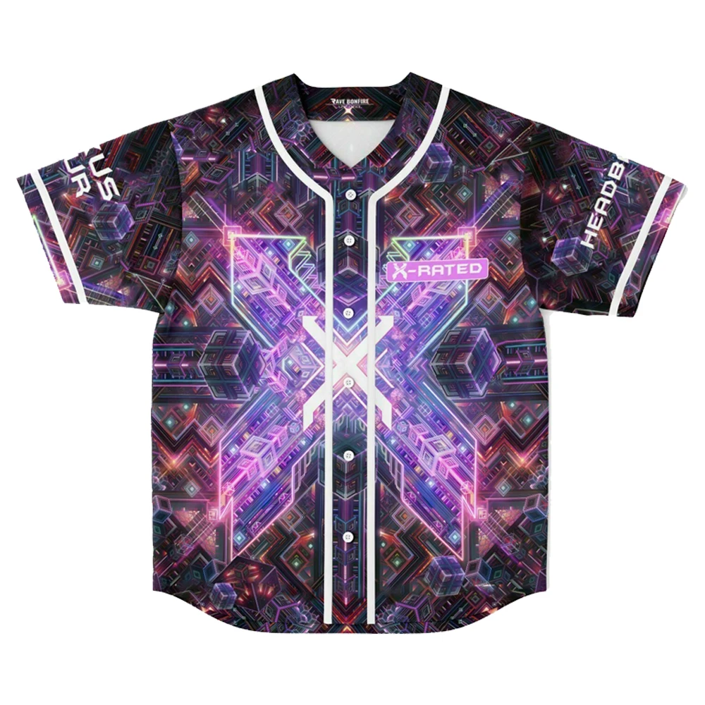 Excision Headbanger Merch Baseball Jersey Tops V-Neck Short Sleeve Streetwear Women Men Fashion Shirts