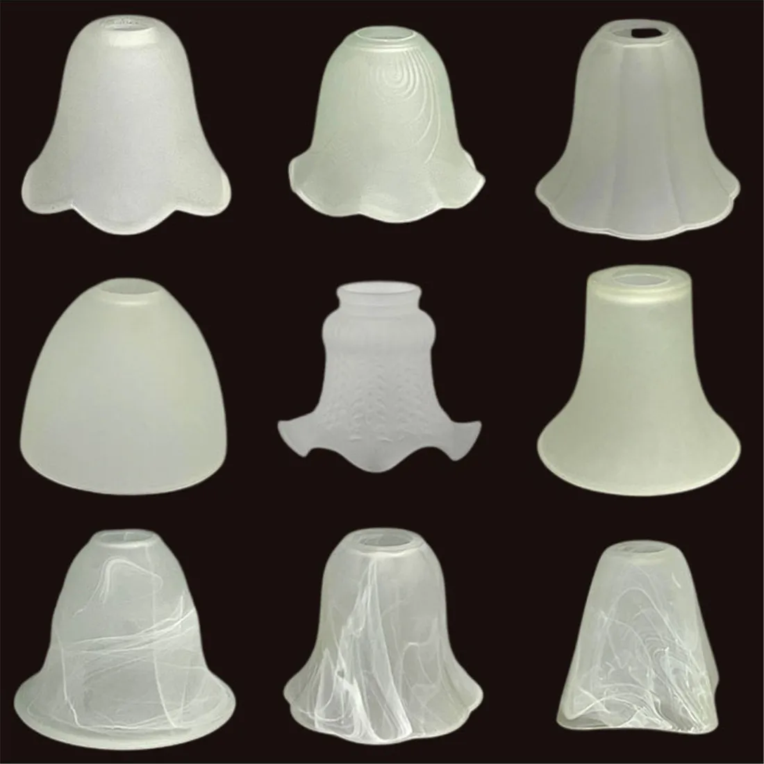 

Vintage 40mm 42mm Opening Bell Shaded Glass Shade Replacement, Antique Frost Cracked Lampshade for E26 E27 Lighting Fixtures