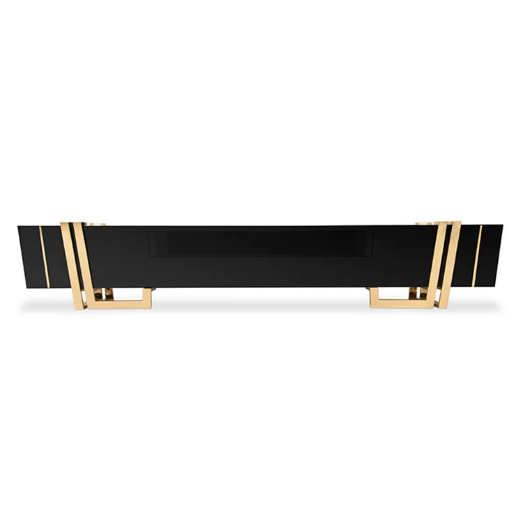 yt-Modern Make Wood Black Wood TV Cabinet Stand-