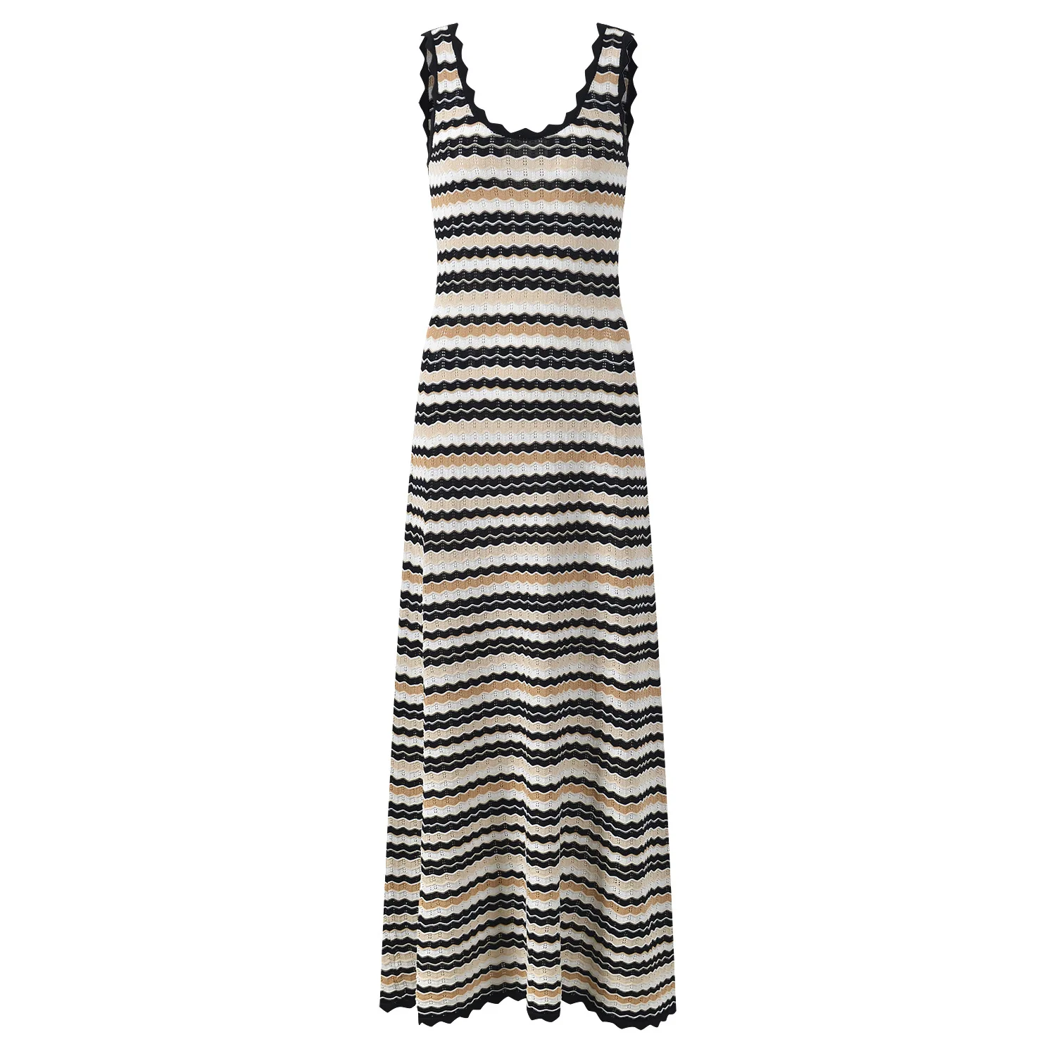 ZJYT Summer New 2026 Fashion Long Knit Dresses for Women Sleeveless Striped Casual Vintage Tank Holiday Beach Dress Vestidos - Image 6