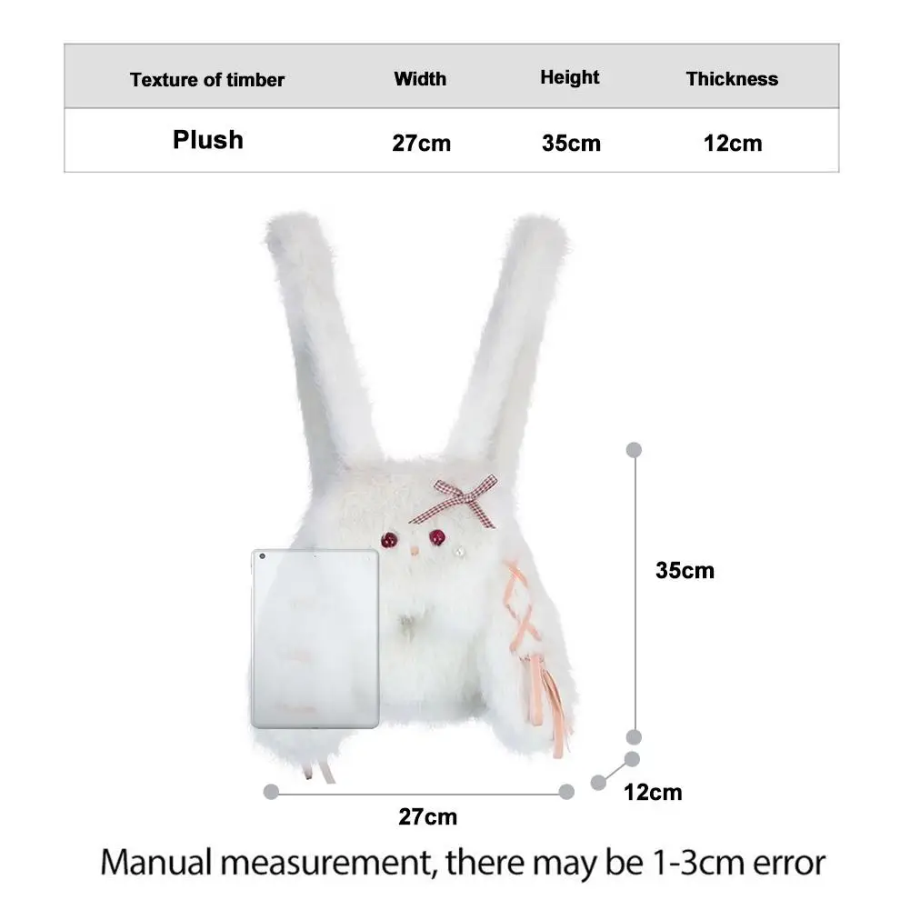 Sweet Cool Y2k Backpack Cute Anime Little Rabbit Plush Doll Backpack Student Matching Cartoon Bag Soft Material Single Strap Bag