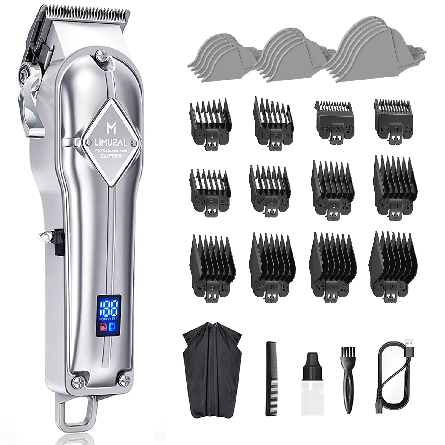 

Top Limural Hair Clippers Professional Cordless Clippers Hair Cutting Beard Trimmer Barbers Grooming Kit Rechargeable for Men