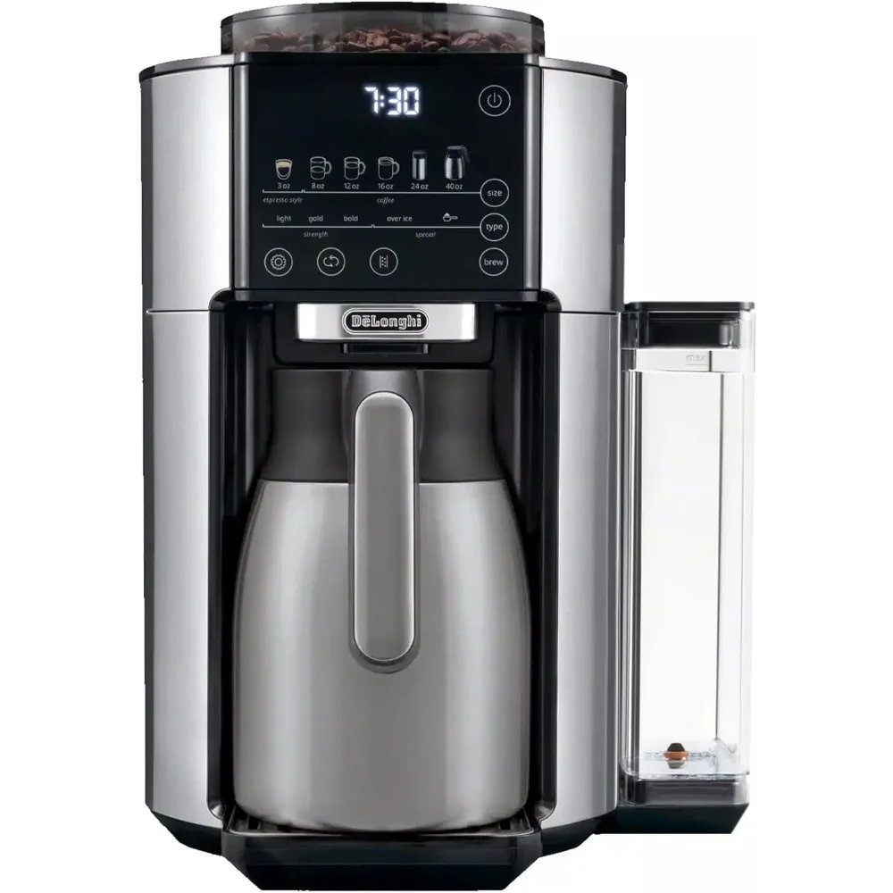 

De'Longhi TrueBrew Drip Coffee Maker, Built in Grinder, Single Serve, Hot or Iced Coffee, 8 oz to 24 oz with 40 oz Carafe