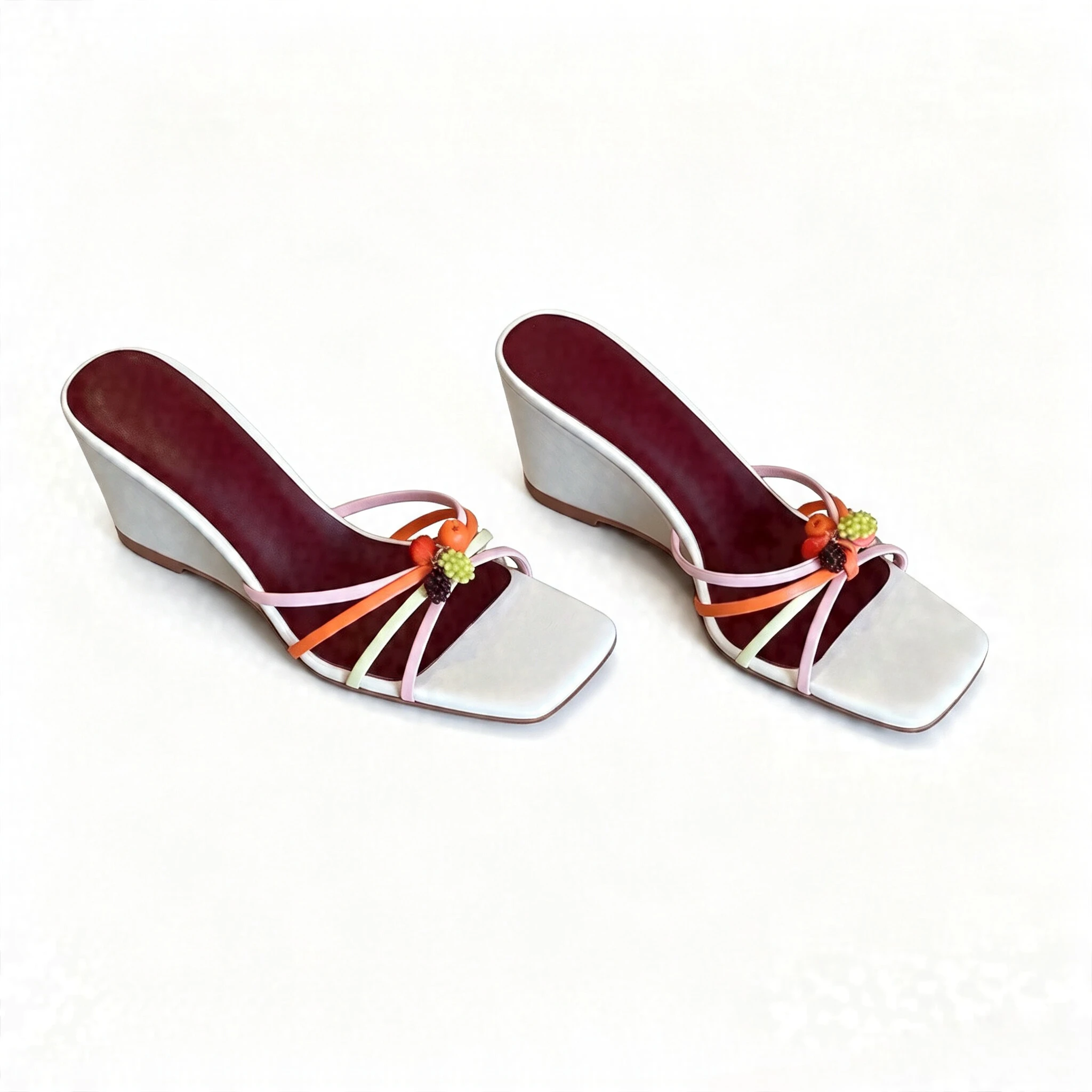 Retro square-toe open-toe sandals for women 2026 new fairy-style thin-heeled high heel slides High-heeled slippers for women