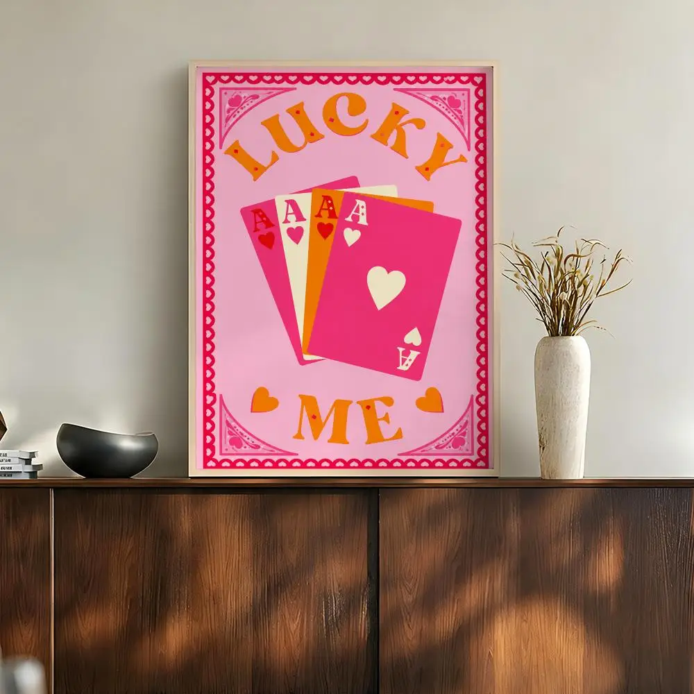 Pink Retro Fruit Drinks Groovy Typography Summer Pop Style Poster Modern Aesthetic Wall Art for Home Bar Cafe Bathroom Decor