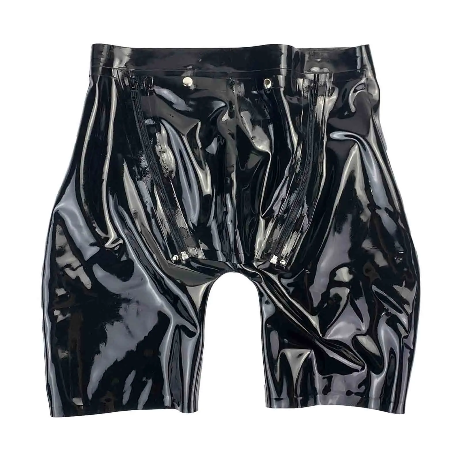 

MONNIK Latex Briefs Shorts Men Boxer Shorts with Crotch Zipper Handmade Rubber Tight Panties for Party Club Bodysuit Underwear