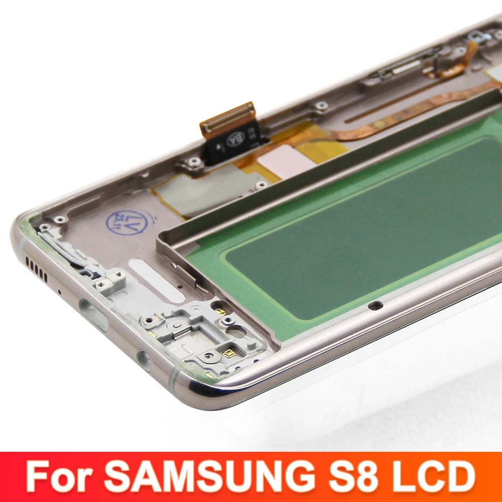 Super OLED Kwaliteit Voor Samsung Galaxy S8 G950 G950F Lcd-scherm, Touch Screen Digitizer Met Frame Assembly Display