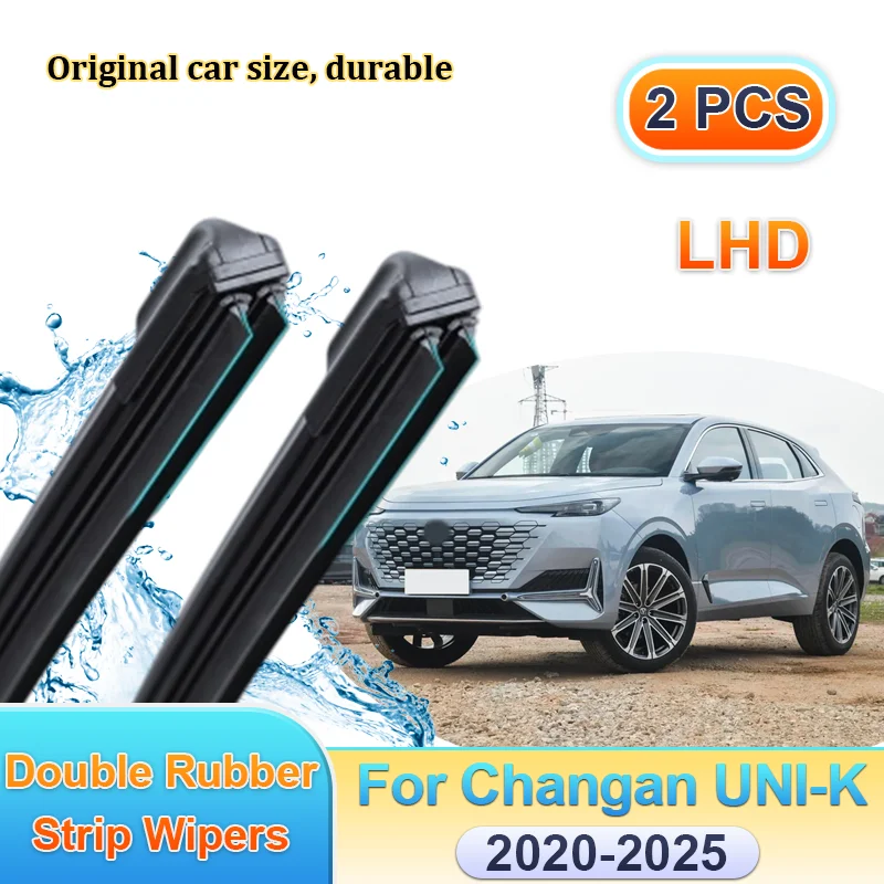 

Автомобильные дворники (левый руль) для Changan UNI-K 2020-2025: передние дворники с двойной резиновой полосой, щетки для стекол, аксессуары