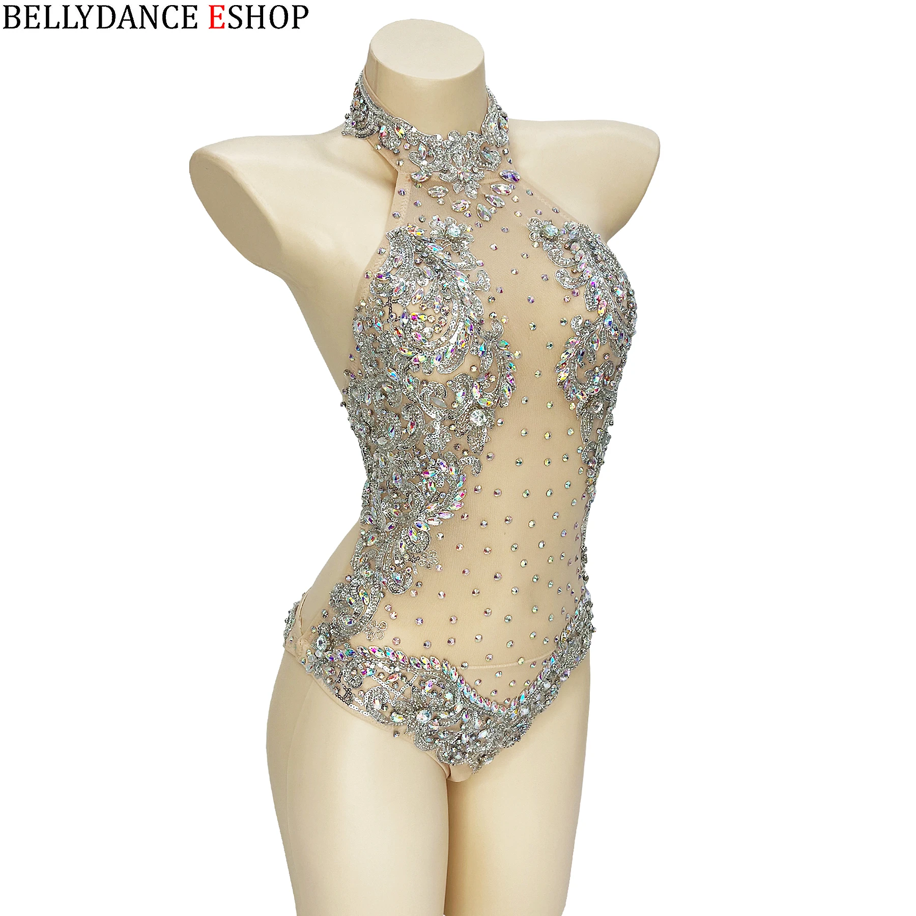 2025 New Nightclub Bar Singer Dance Leotards Costume for Girl Women Rhinestone Sequins Bodysuit Sexy Club Stage Performance Wear