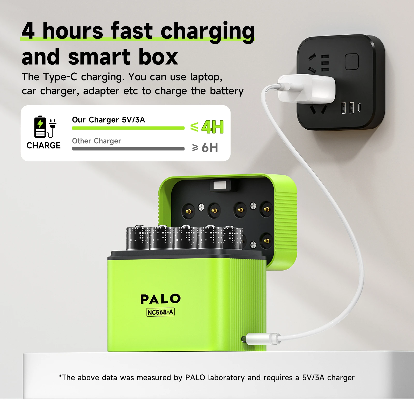 PALO 1,5 V Li-ion AA baterías recargables 3400mWh batería AA de litio con 8 ranuras LED cargador inteligente para juguete eléctrico 1,5 V 2A