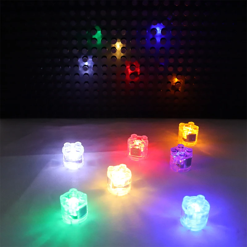 2x2 Dot LED Colorful Accessories Classic Flashing Creative Building Blocks MOC Brick City Street LightEmitting Accessories Parts