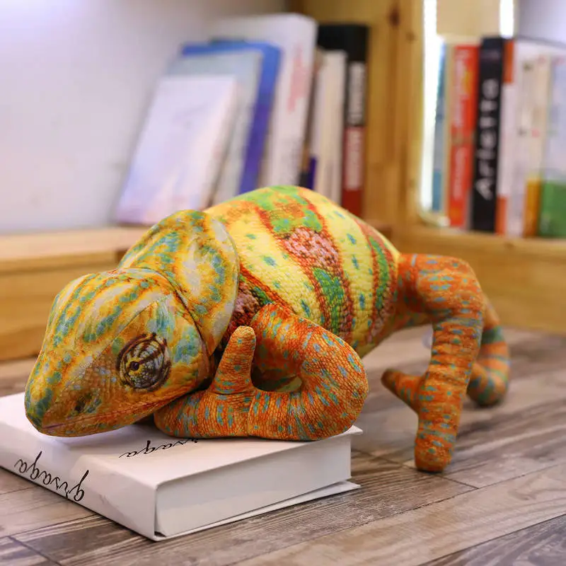 110/120CM Cute Simulation Chameleon Plush Toys Cartoon Lizard Animal Snake Doll Soft Stuffed Pillows for Boyfriend  Gift