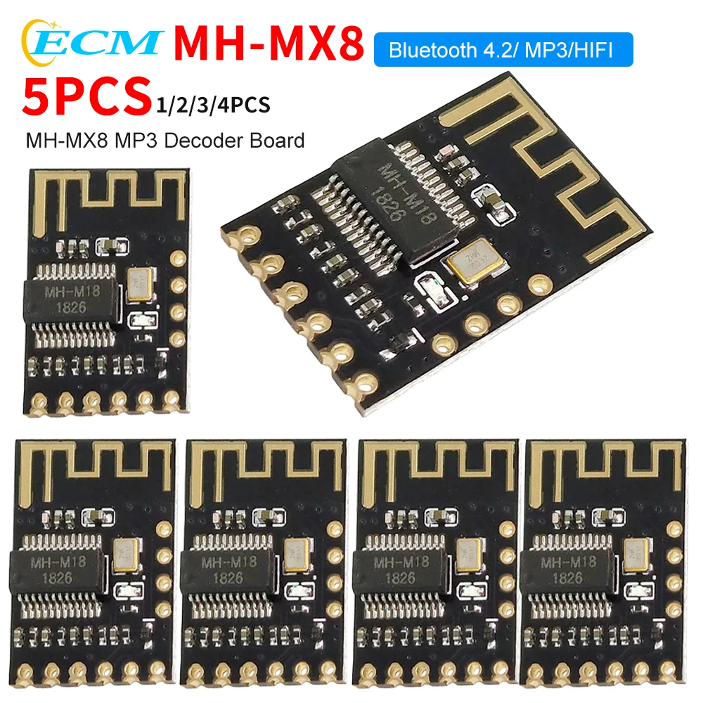 MH-MX8 MP3 Decoder Board M18 M28 M38 Bluetooth-Compatible 4.2 MP3 Wireless Audio Receiver Module DIY Refit Speaker