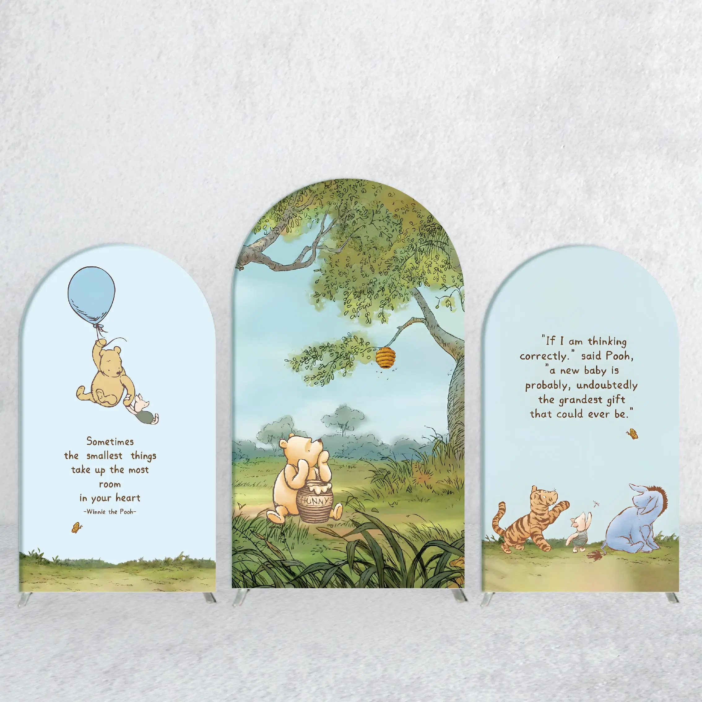 Winnie The Pooh Theme Baby Shower Arch Backdrop Covers Kid's Birthday Party Supplies Background Banner Balloon Decoration