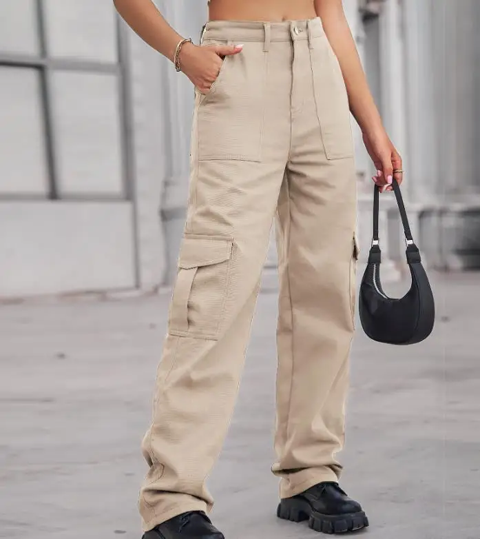 

Women's Pants Fashionable Autumn Winter New Denim Semi Elastic Design Personalized and Versatile Workwear Pants