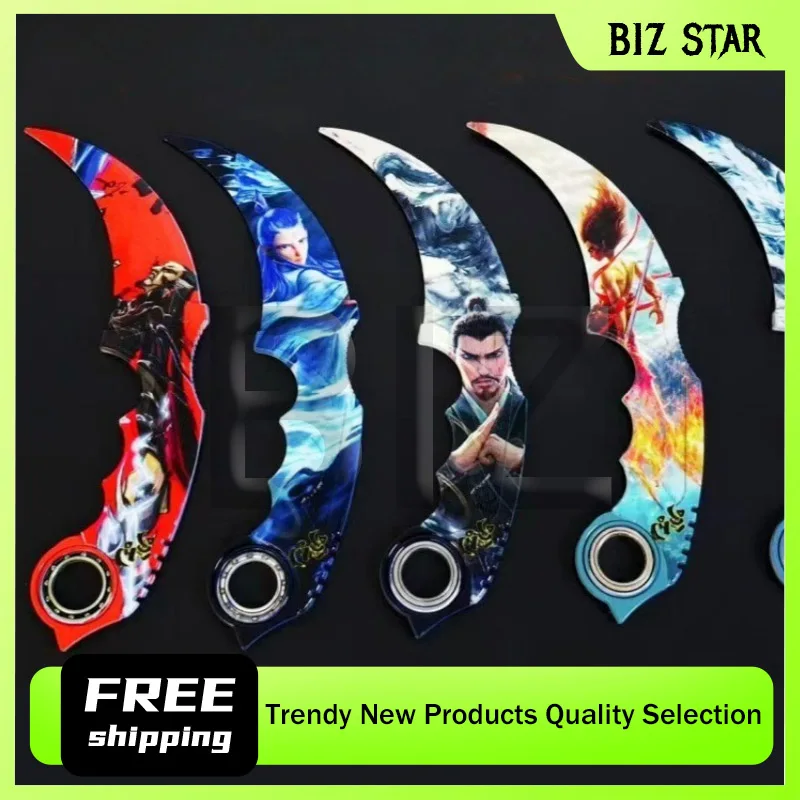 18 cm/7,09 pouces Ne Zha 2 périphériques de film jeux d'anime couteaux à griffes rotatives en métal poignards non coupés alliage armes modèles ornements cadeaux