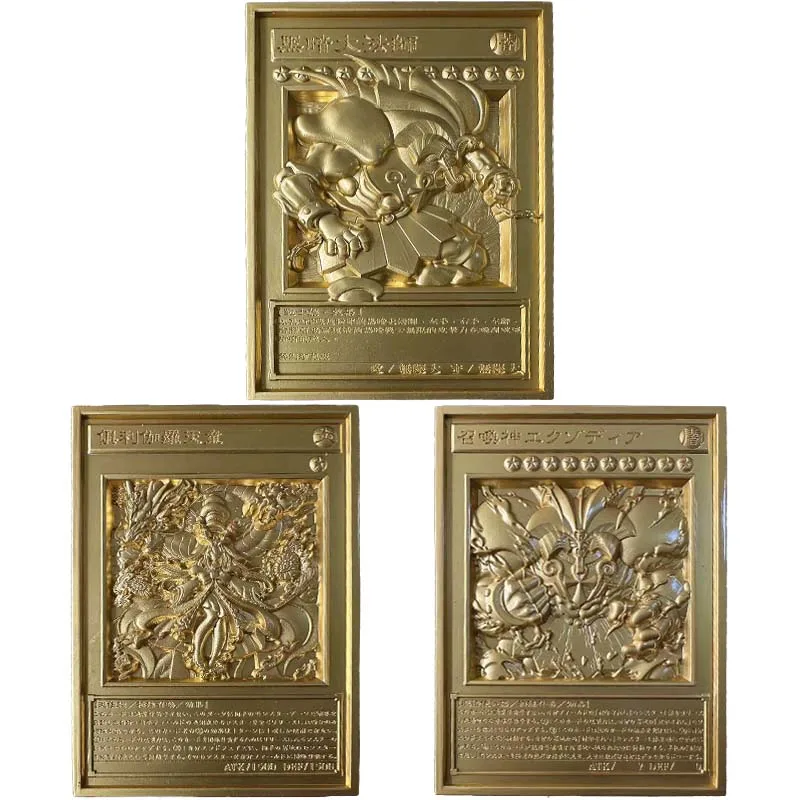 DIY self-made Yu-Gi-Oh! 25th anniversary of relief sculpture Card Of God Black Magician Girl Gold metal 3D card Gift Toys