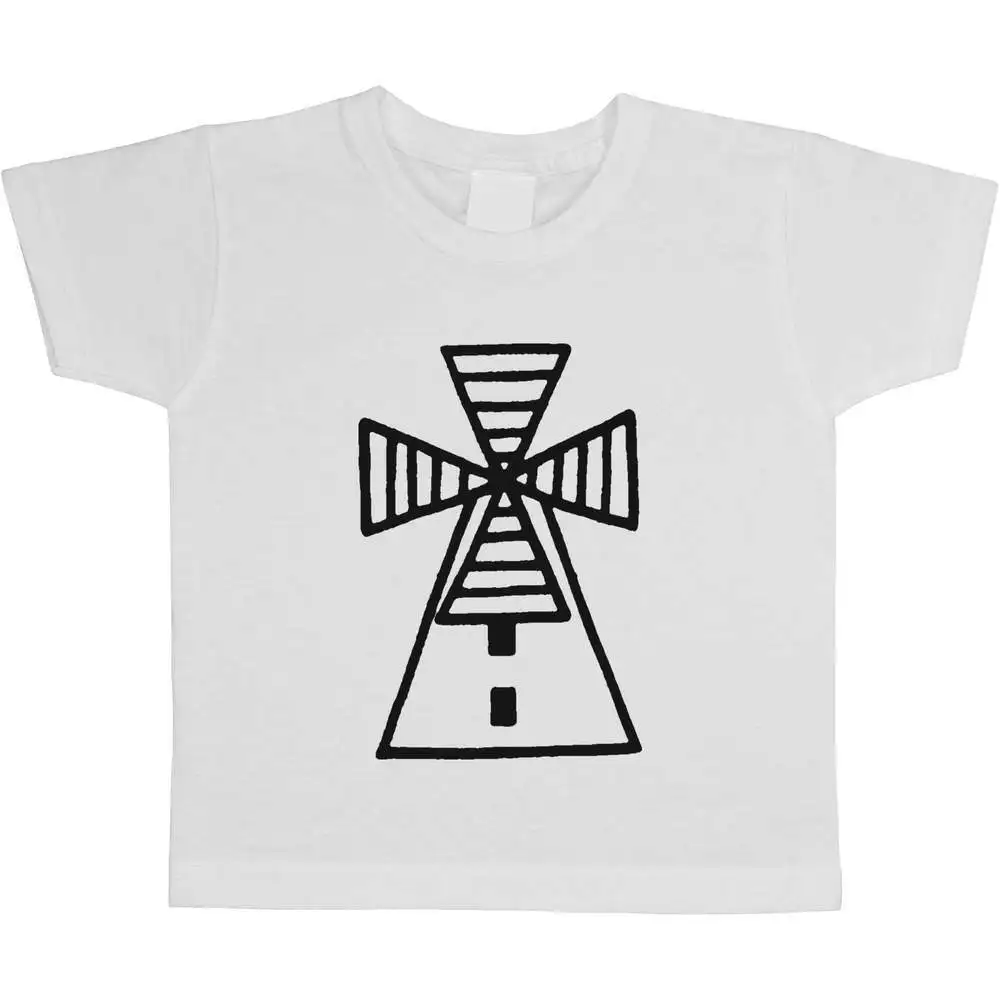 

Windmill Building' Children's / Kid's T-Shirts Boys Girls cartoon High Quality 100%Cotton Summer Short Sleeve