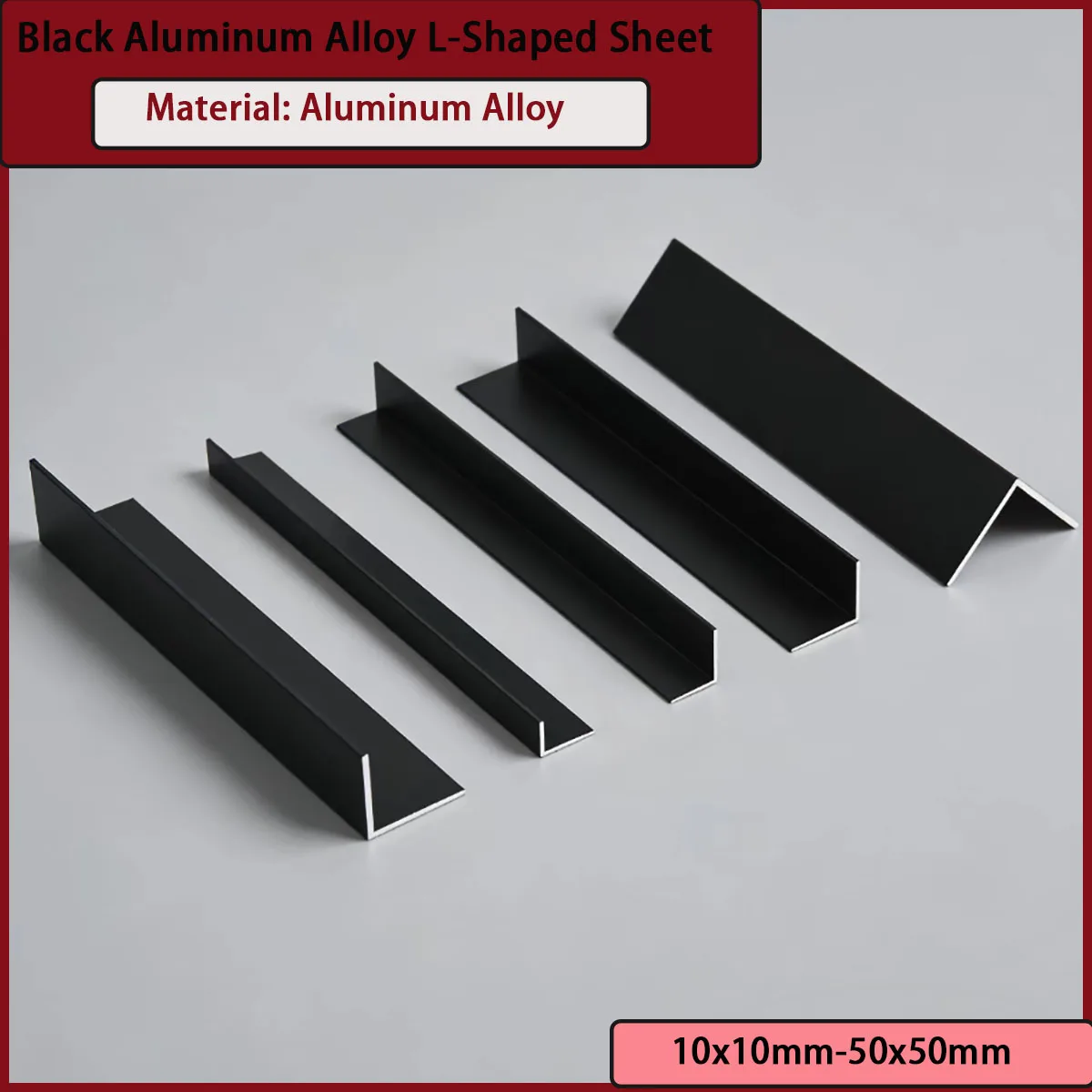 

10x10mm-50x50mm black aluminum alloy L-shaped sheet suitable for building decoration, frame support, etc