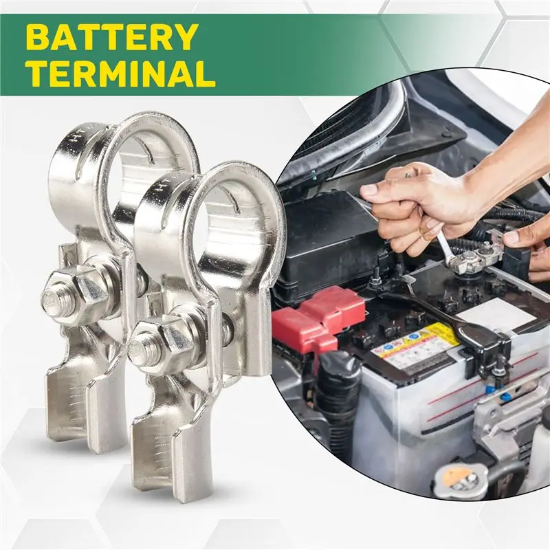 Upgraded 1 Pair Battery Terminals Connectors Clamps Copper Battery Terminal Kit With Battery Corrosion Terminal Protectors 17Mm