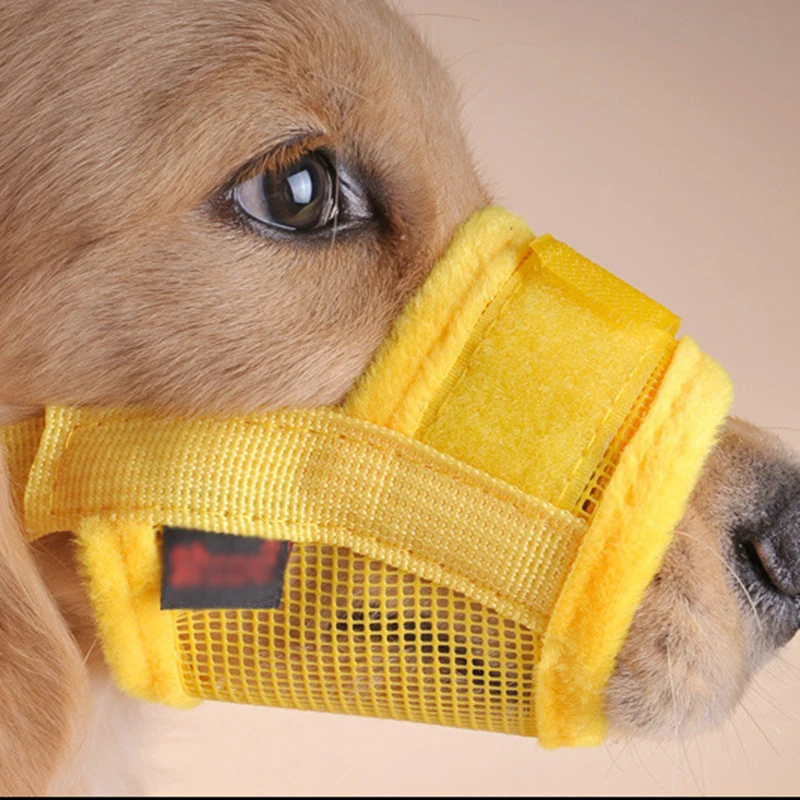 Anti Barking Pet Dog Muzzle Adjustable Mesh Breathable Pet Mouth Muzzles Mask For Dogs Mouth Cover Nylon Straps Dog Accessories