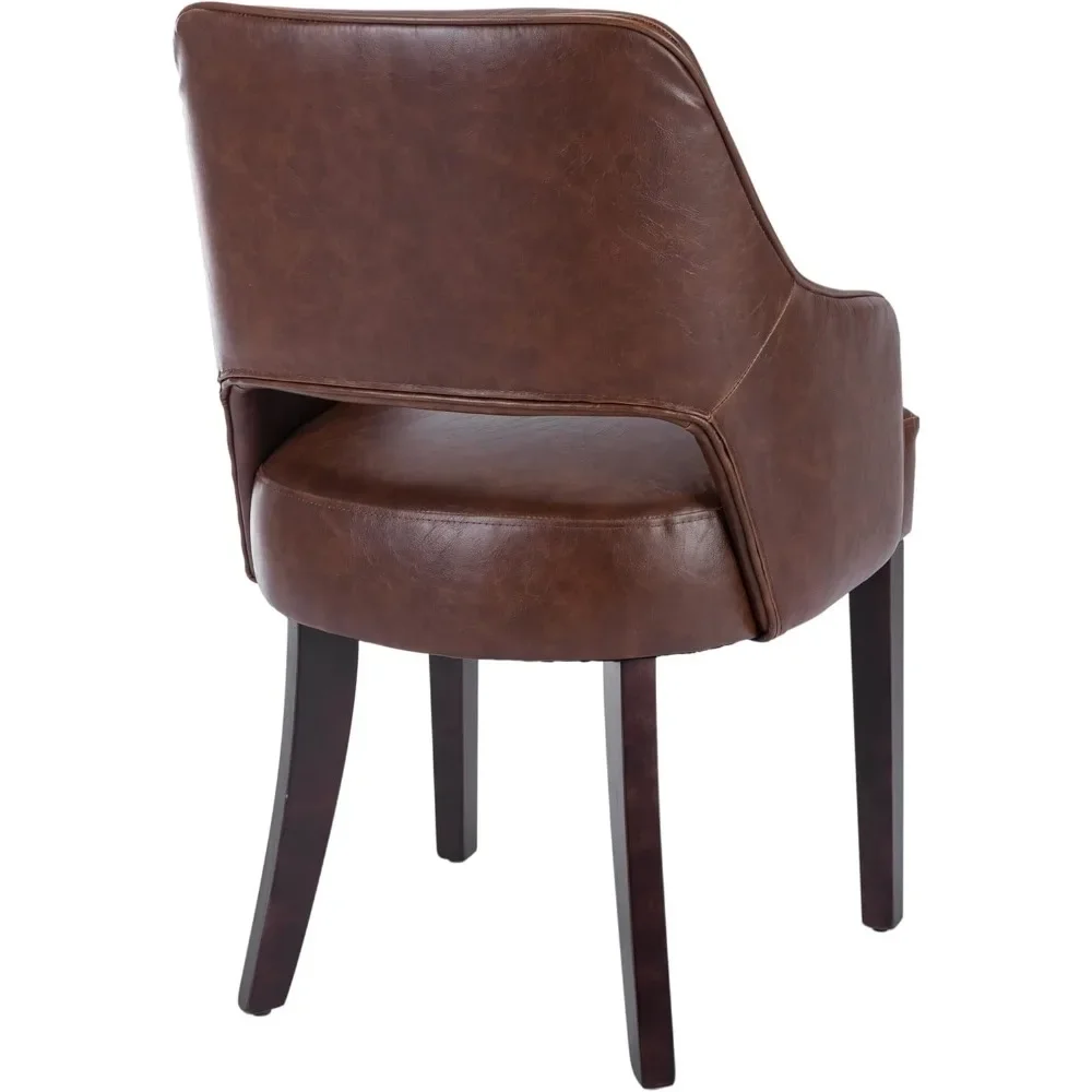 Bauernhaus-Esszimmerstühle, 2er-Set, gepolsterte Küchenstühle aus Leinen, Akzent-Beistellstuhl mit Beinen/Armlehne aus Massivholz