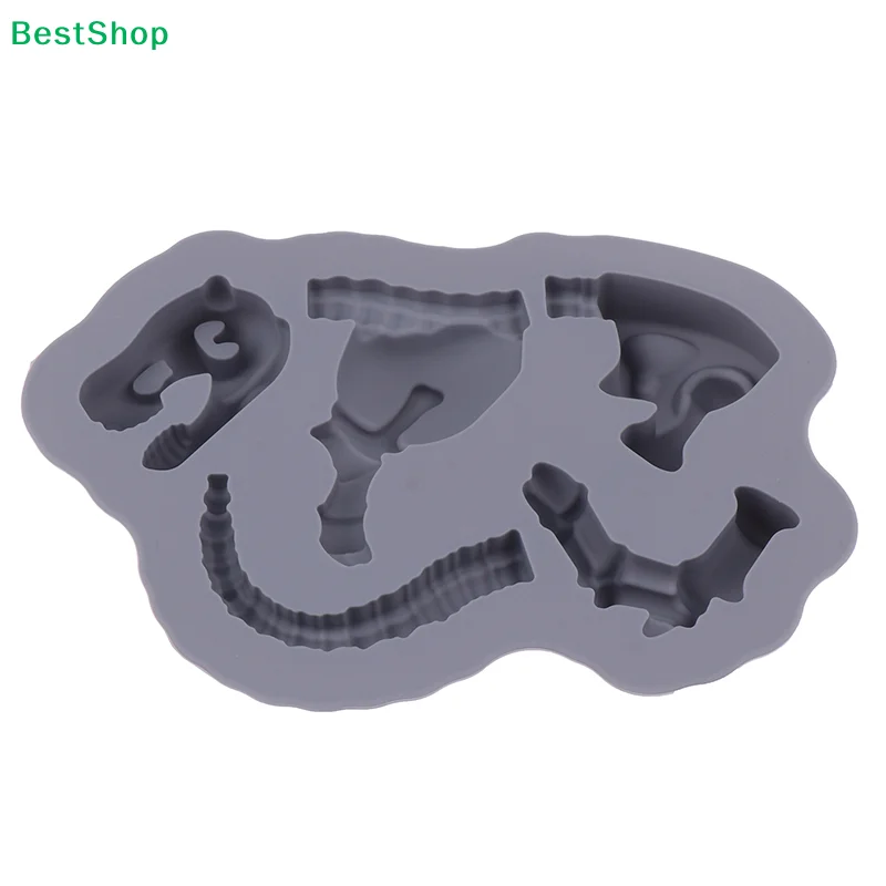 ★1Pc Dinosaur Silicone Mold Dino Bones Fossil Skeleton Kids Funny Mould DIY Baking Tool For Candy Gummy Halloween Christmas