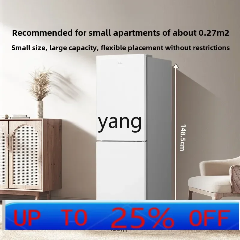 LMM 190 ثلاجة صغيرة بباب مزدوج، تأجير منزلي صغير، توفير الطاقة، بابين أبيضين