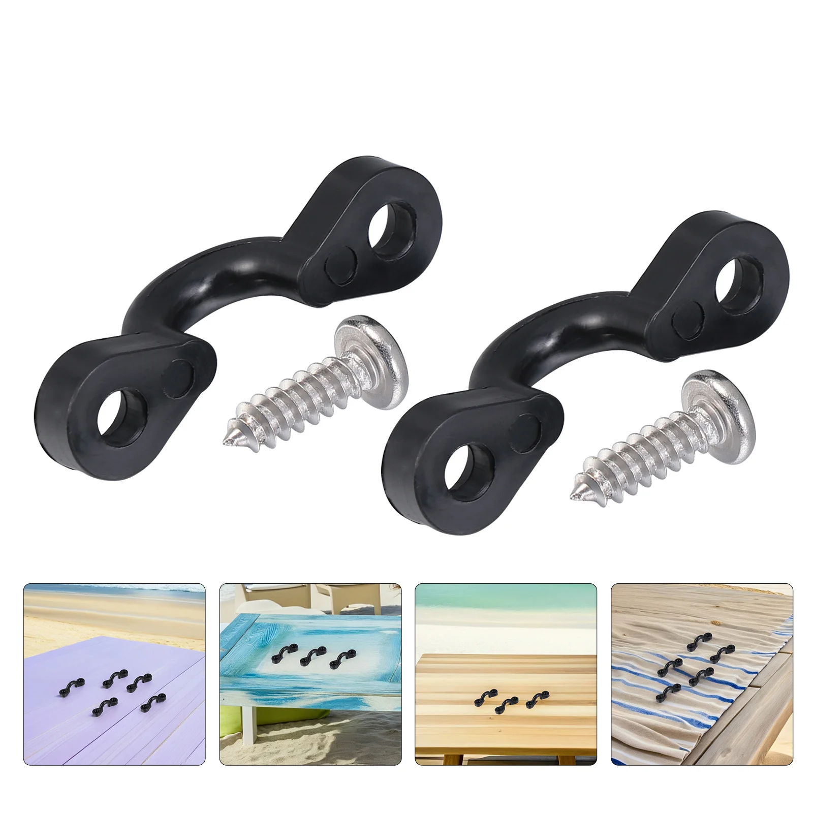 

30pcs Kayak Pad Eye Kit Black Nylon Saddle Straps Stainless Steel Screws Secure Deck Rigging For Kayak Tie Down Marine Hardware