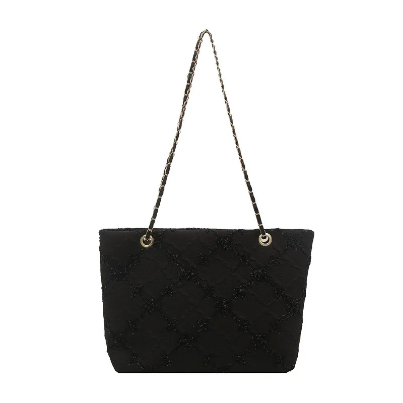 

Premium Plaid Portable Tote Bag Women's Summer New Large-capacity Shoulder Bag Chain Messenger Bag