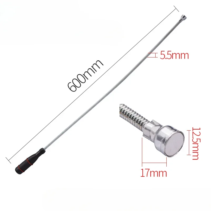 Foldable Strong Magnetic Pickup Tool Metal Flexible Pick Up Tool Suction Bar Magnet Spring Grip Grabber Portable Hand Tools