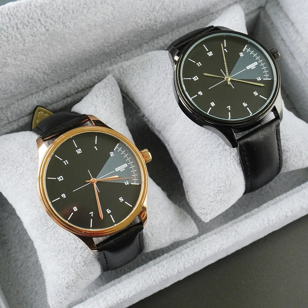 YAZOLE 정품 가죽 스트랩 남자 시계 간단한 비즈니스 패션 남자 손목 시계 라운드 다이얼 캐주얼 방수 석영 남자 시계