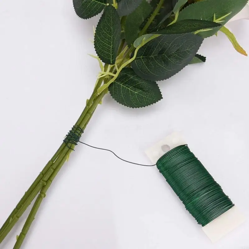 E21F Floral Stem Wire Floral Wire 22 Gauge Flower Making Accessory Perfect for DIY Bouquet Stem Wrapping Crafts Tool