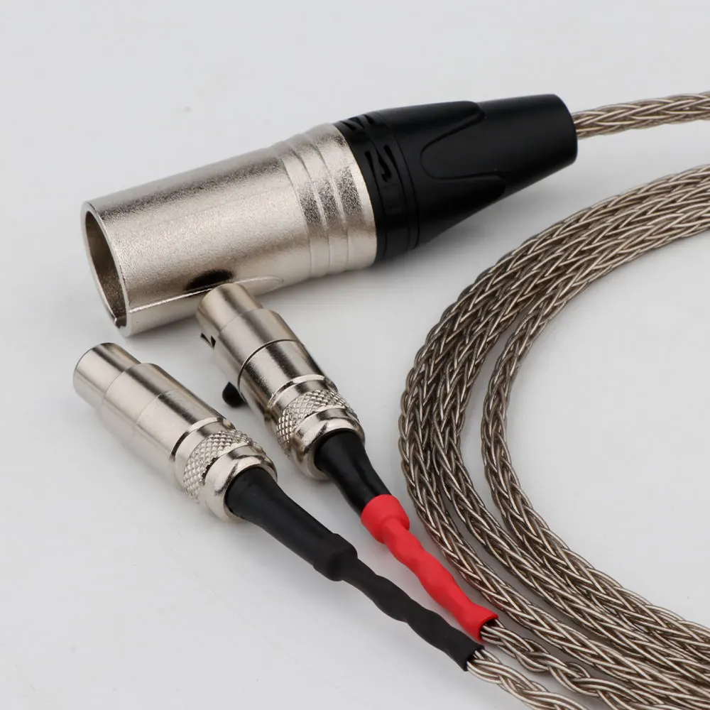 Preffair Silver Plated 16 Cores HiFi Cable 4-pin XLR Balanced Male for min xlr 4pin Audeze LCD-2, LCD-3, LCD-4, LCD-X, LCD-XC