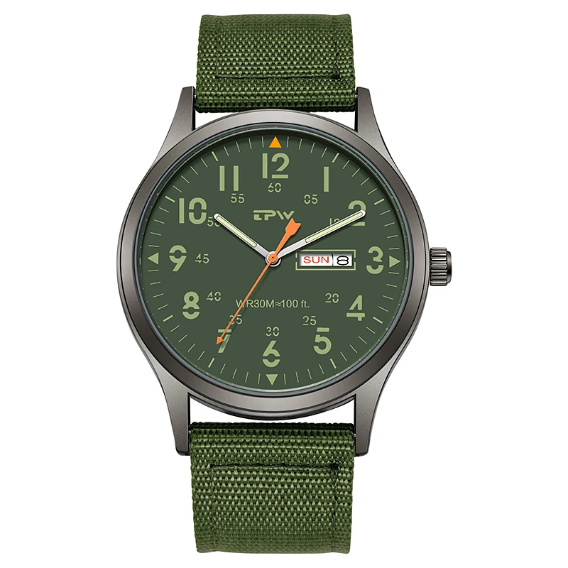 2026 TPW Field Watch, leicht ablesbares Stoffarmband, 24-Stunden-Anzeige, Quarzwerk