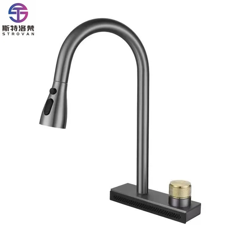 

Modern Single-Hole Stainless Steel Single Kitchen Sink Faucet Deck Mounted Installation Three-Mode Outlet Hot/Cold Hotel