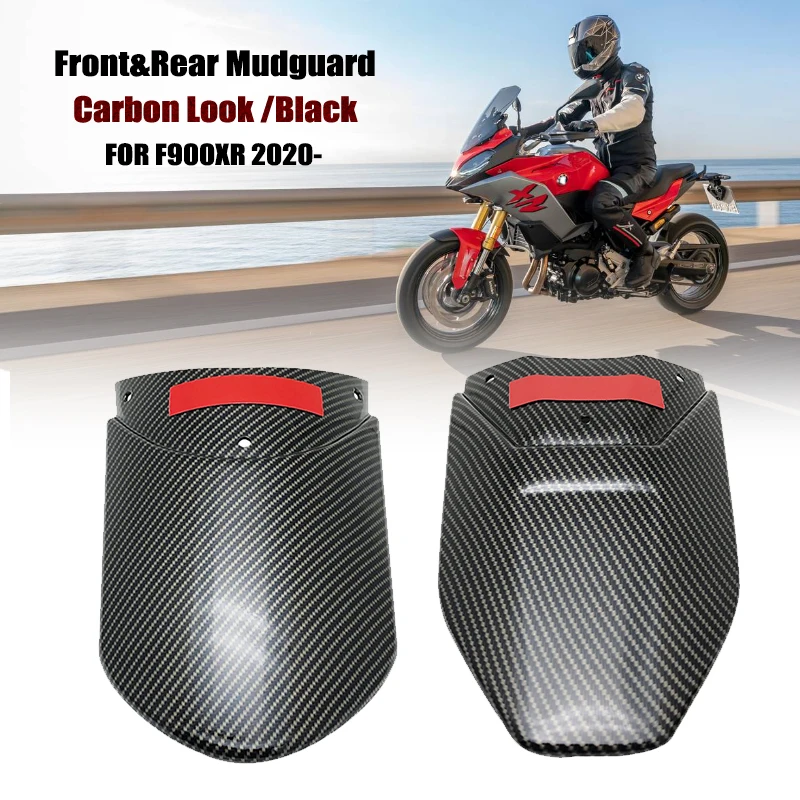 

For BMW F900R F900XR F900 XR F 900R 2021 2022 Motorcycle Carbon Look Front Rear Mudguard Fender Extender Extension Protector