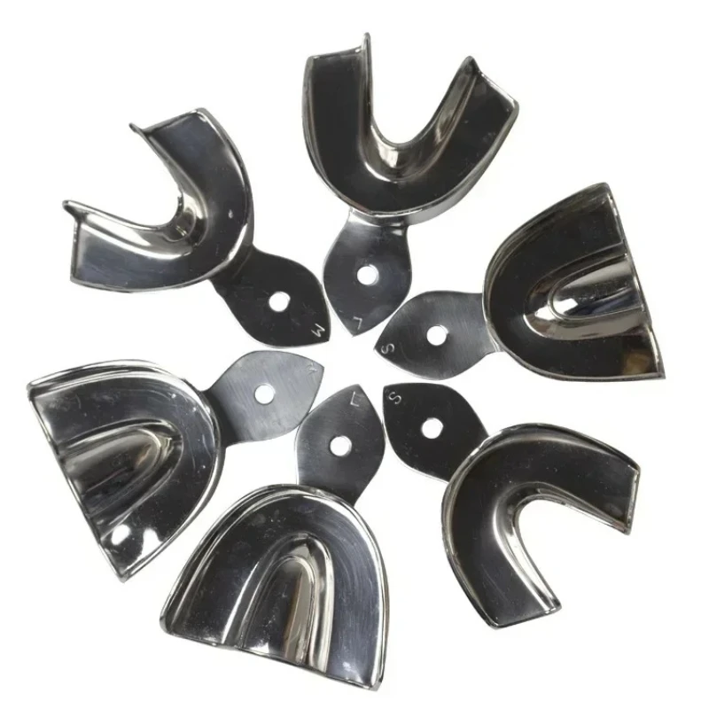 1PCS/set Dental Metal Trays Dentistry Instruments Stainless Steel Impression Tray with No Hole/ Hole 3 Sizes Dental Instruments